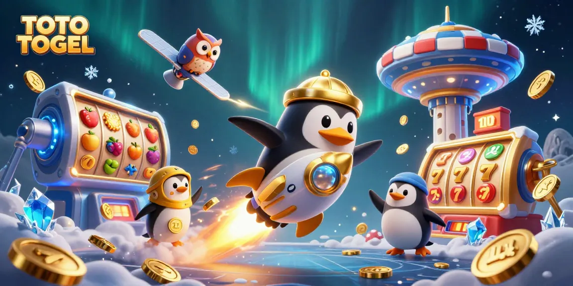 TOTO TOGEL menghasilkan jackpot dengan penguin emas yang meluncur di luar angkasa menuju kasino.