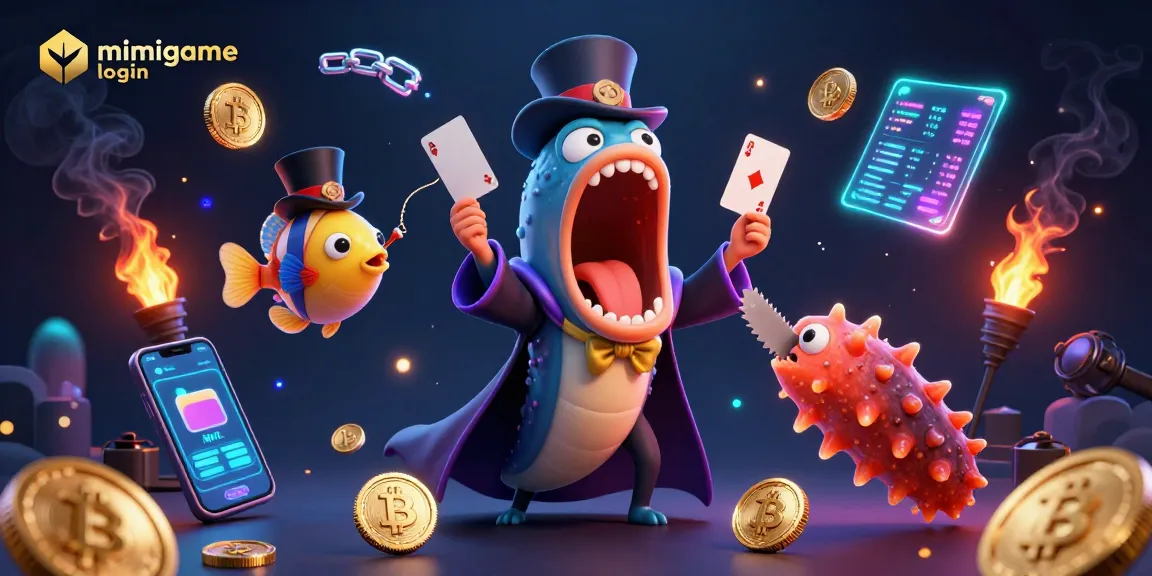 Engage in top gaming fun with MIMIGAME login, showcasing immersive 3D casino elements and vibrant characters.
