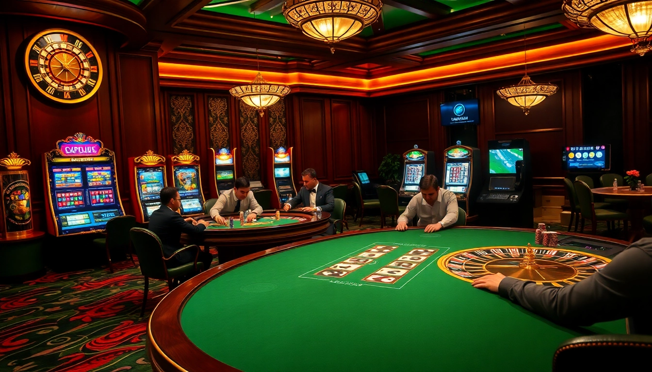 Experience dynamic poker gameplay with luongsontv streaming options at a luxurious casino.