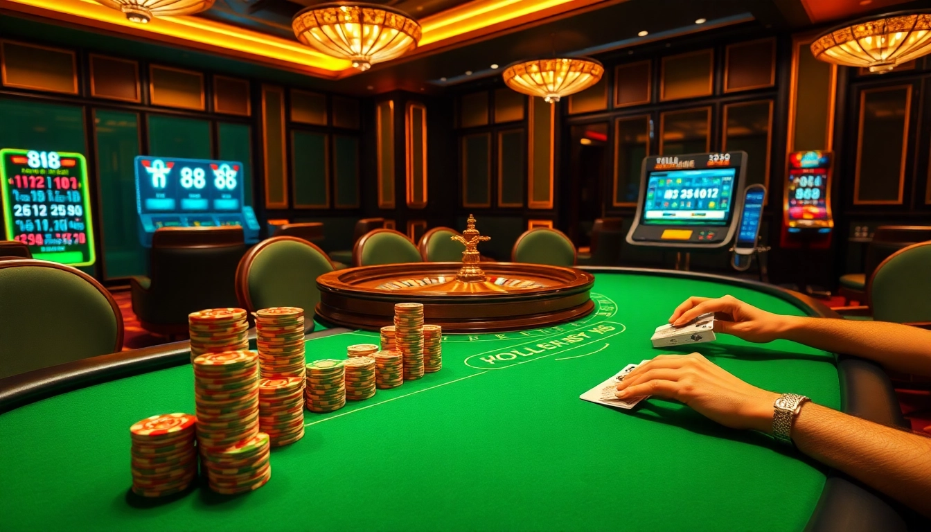 hz 88 casino players strategically betting with vibrant poker chips and roulette wheel