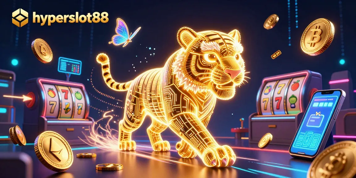 Engage with hyperslot88 for an exhilarating slot experience featuring vibrant 3D animated characters set in a modern casino.