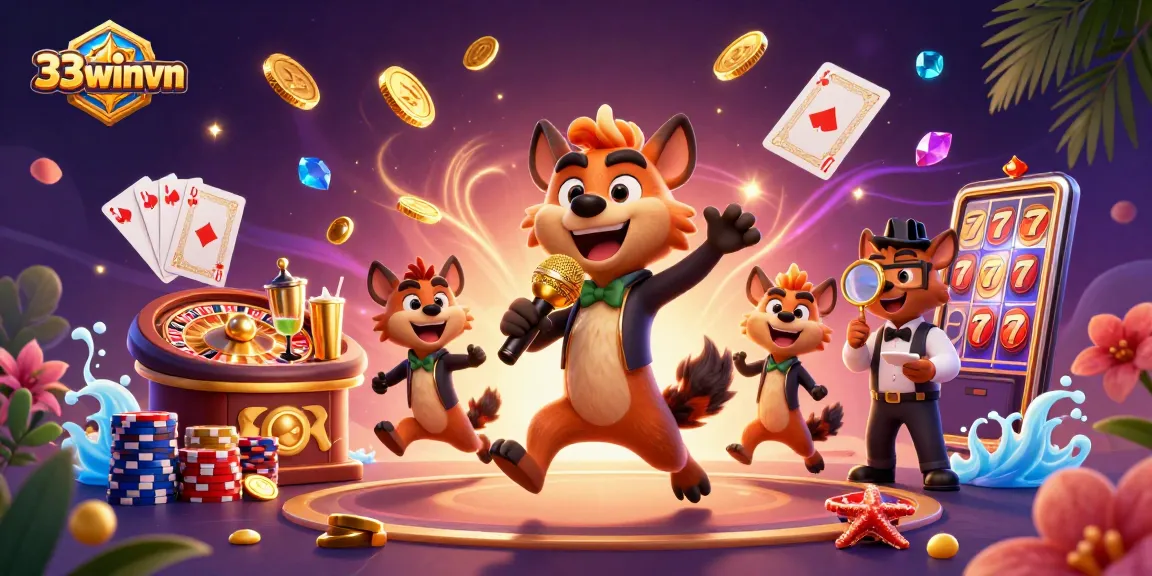 Experience vibrant gameplay at 33winvn with hyenas in a comedy casino, bartending, and fun.