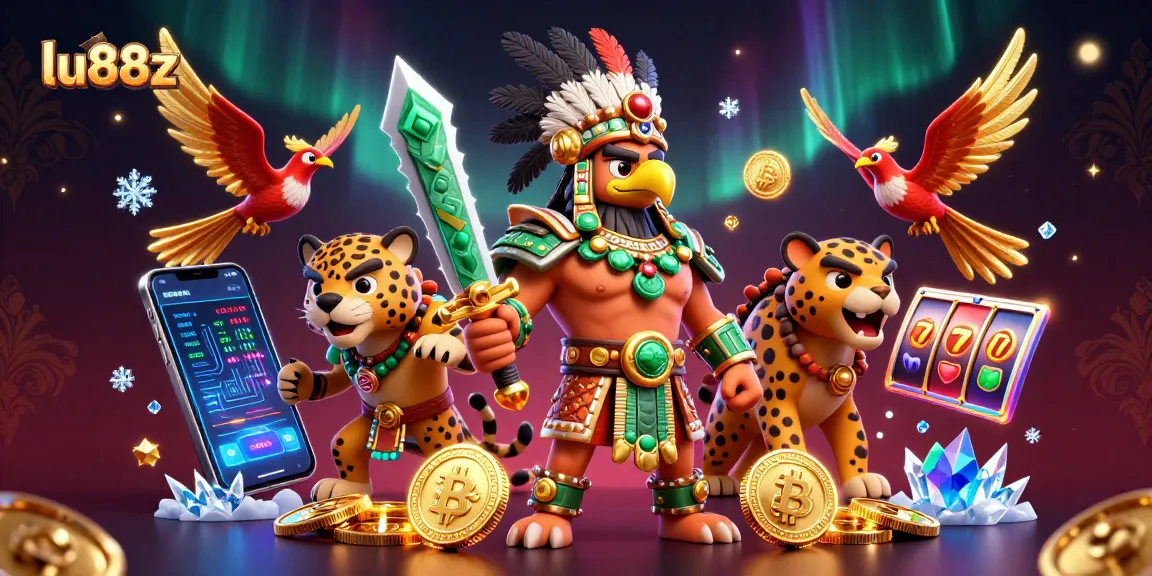 Experience thrilling wins with lu88z in a vibrant 3D casino scene filled with exciting slot game elements.