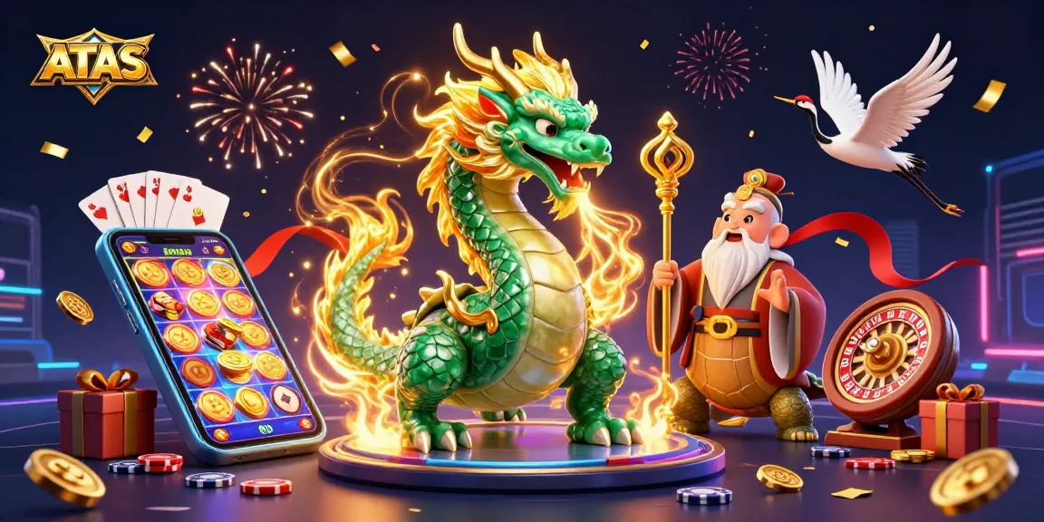 Engage with ATAS by discovering the vibrant riches in this immersive casino illustration featuring legendary characters.