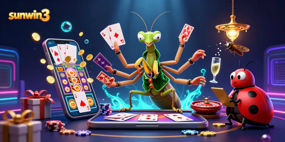 Play thrilling casino games at sunwin3 featuring vibrant characters, slot games, and an engaging atmosphere.