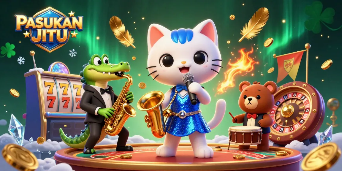 Experience thrilling gameplay with PASUKAN JITU, featuring vibrant characters and winning elements from casino slots.