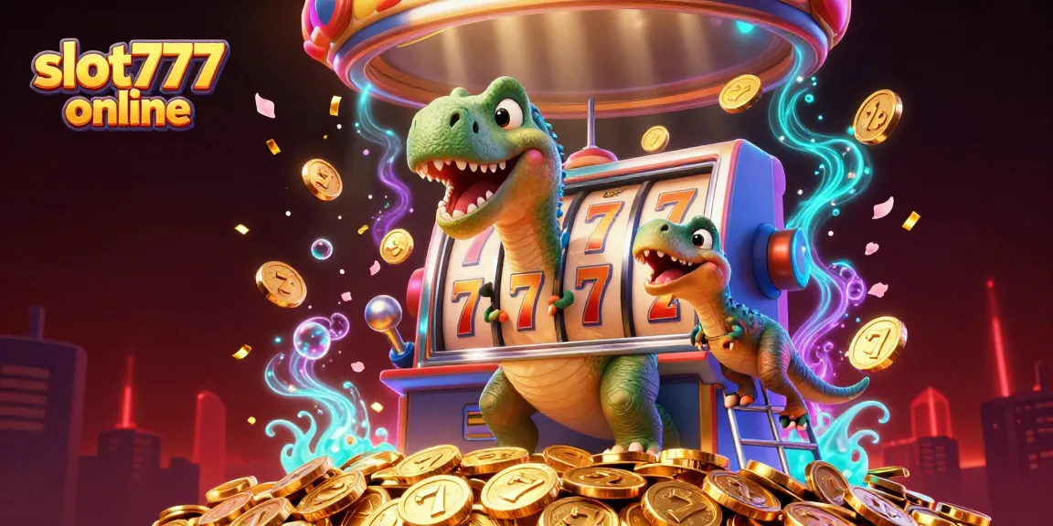 Experience thrilling gameplay with slot777 online featuring a colorful slot machine animated in a vibrant casino scene.